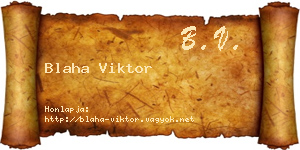 Blaha Viktor névjegykártya
